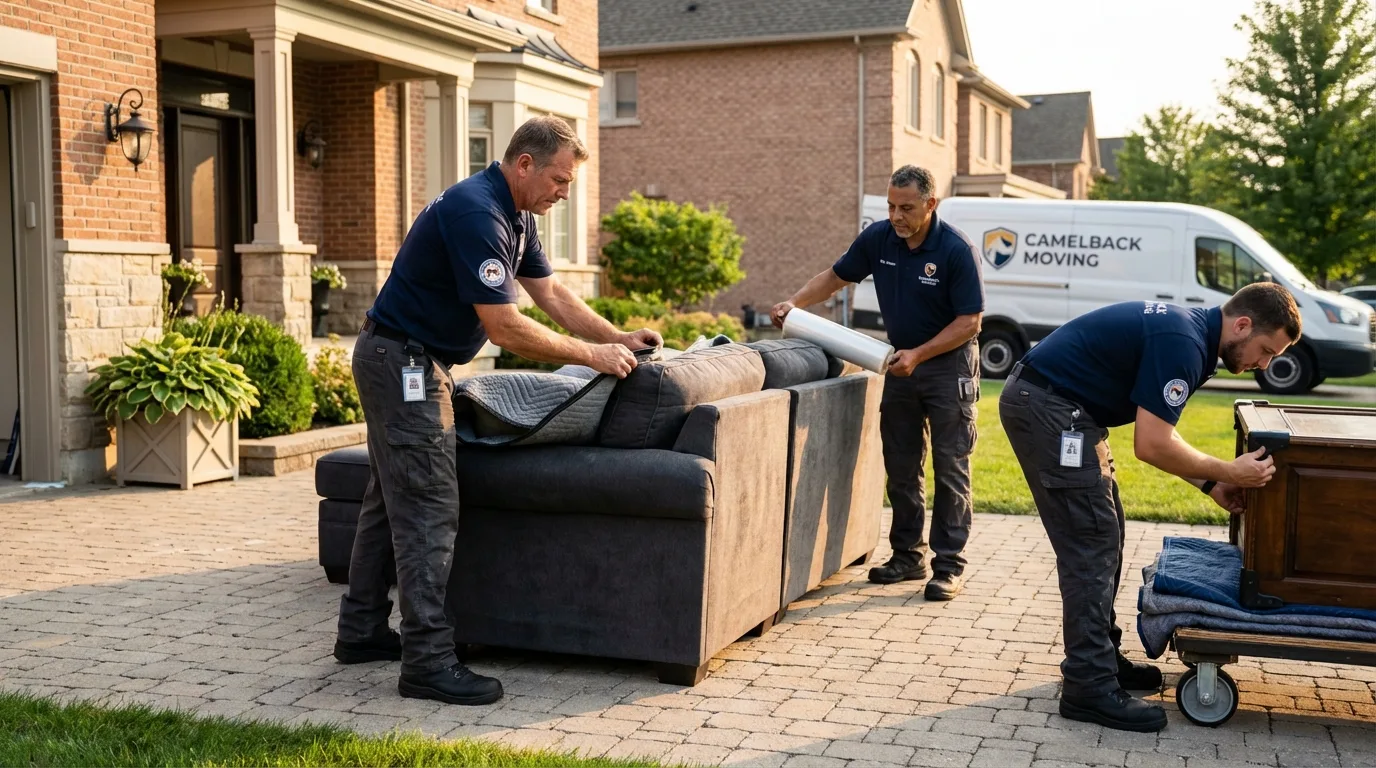 Large estate moving crew wrapping furniture in Bogalusa, LA