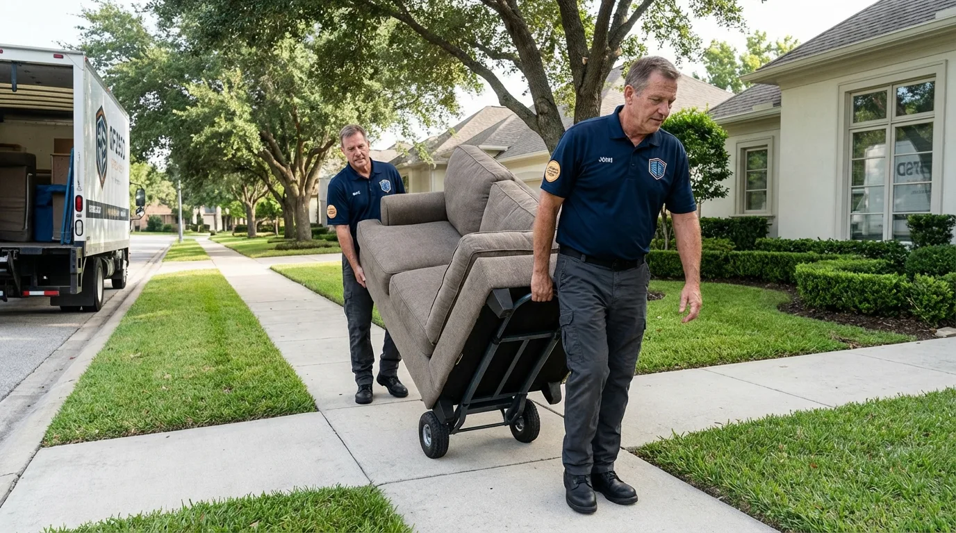 Local residential moving crew loading furniture in Bogalusa, LA